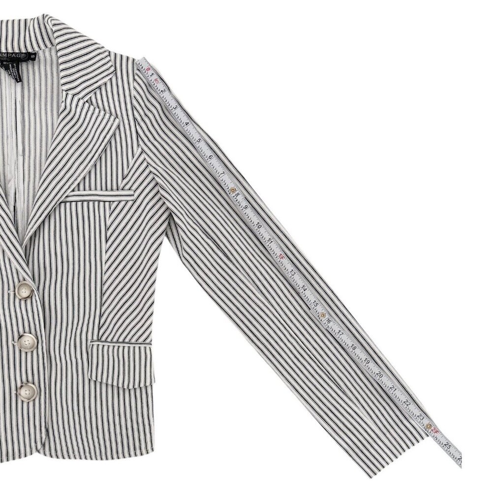 Rampage Y2K Preppy Long Sleeve Pinstripe Fitted Blazer Jacket (Small) - Picture 13 of 16